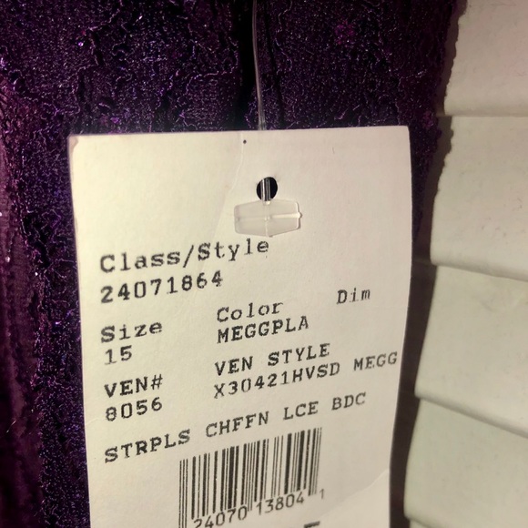 Davids Bridal Purple Bridesmaid Prom Chiffon Dress - Picture 8 of 8